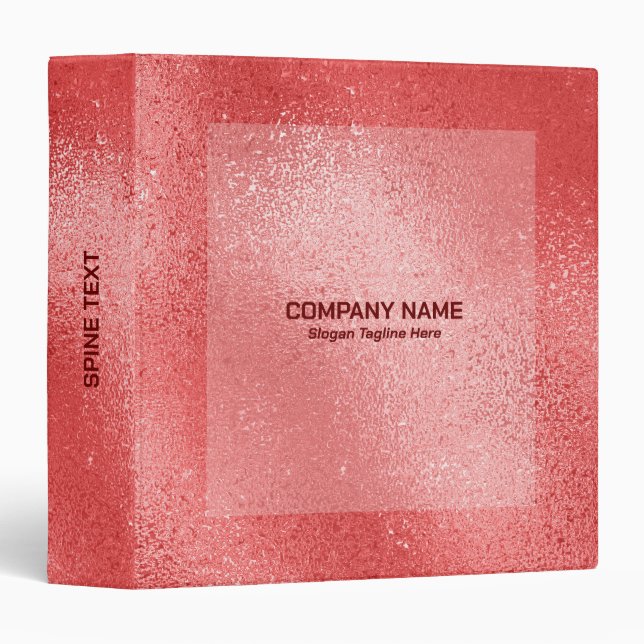 Red iridescent shimmering glass texture 3 ring binder (Front/Spine)