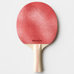 Red iridescent shimmering glass texture ping pong paddle