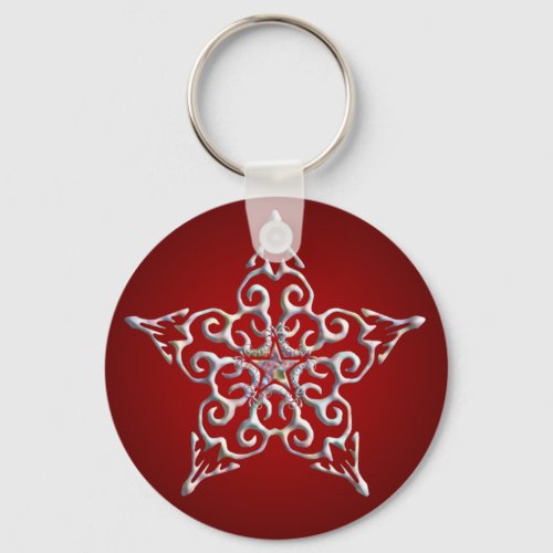 Red Iridescent Star Keychain