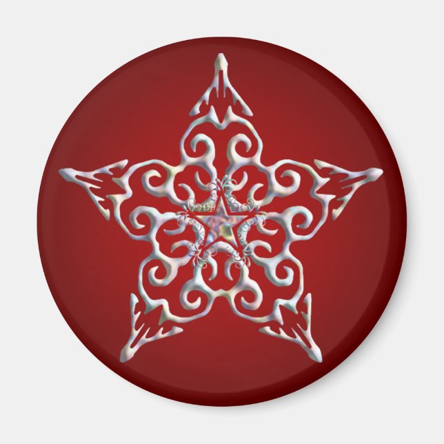 Red Iridescent Star Magnet (Front)