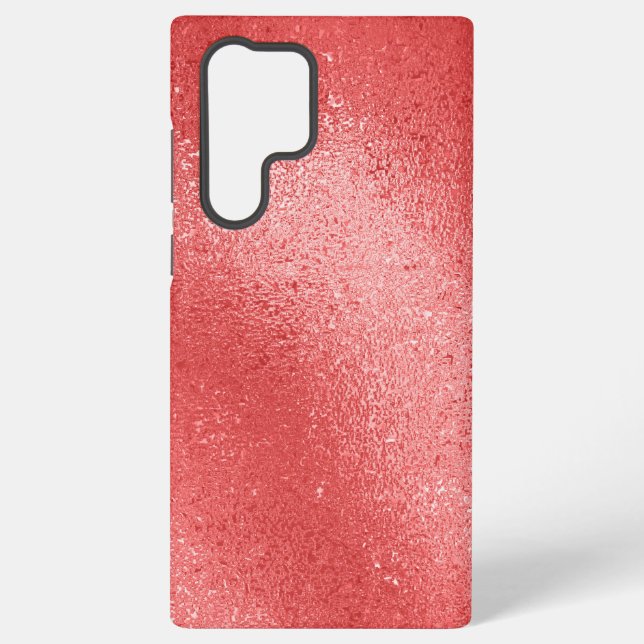 Red iridescent texture background samsung galaxy case (Back)
