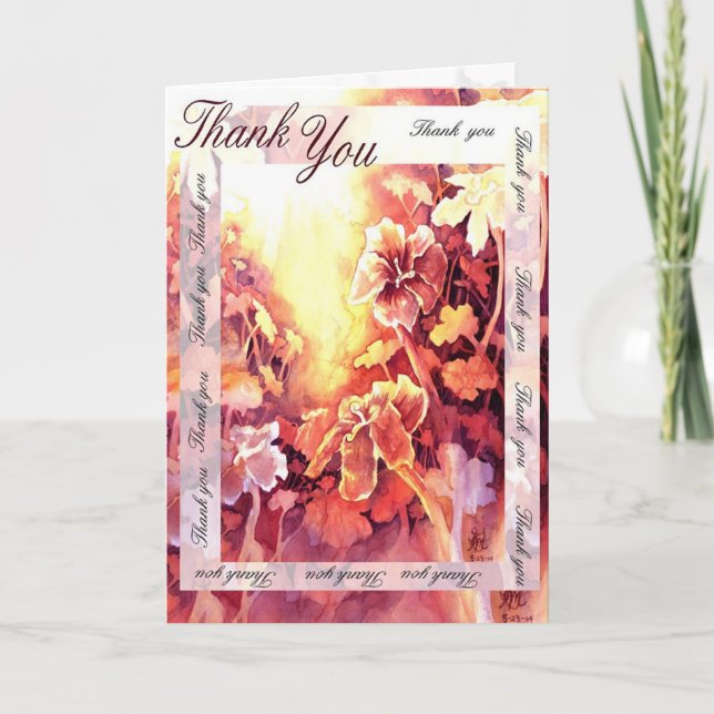 Red Iris _thank you card_ Thank You Card (Front)