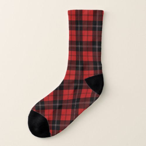 Red Irish Plaid  Patterned Socks