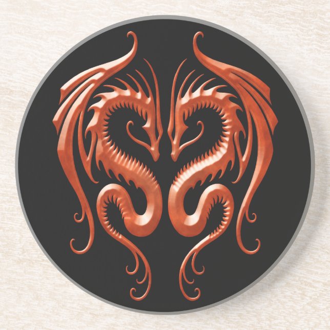 Red Iron Dragons Sandstone Coaster (Front)
