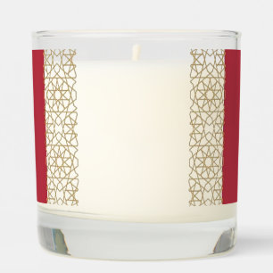Red Islamic Geometric Border Wedding Scented Candle