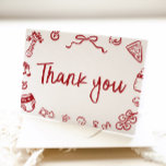 Red Italian Hand Drawn Baby Shower Thank you Card<br><div class="desc">💌🍕 Say grazie mille in style with our Red Italian Hand Drawn Baby Shower Thank You Card! Featuring whimsical pizza slices, pasta doodles, olive branches, and rustic Italian charm, this card is the perfect way to thank your loved ones for showering you and your little one with love. ❤️ You...</div>