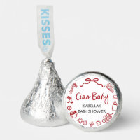 Red Italian Hand Drawn Pizza Ciao Baby Baby Shower