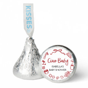 Red Italian Hand Drawn Pizza Ciao Baby Baby Shower Hershey®'s Kisses®