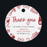 Red Italian Hand Drawn Pizza Pasta Bridal Shower Favor Tags<br><div class="desc">Add a flavorful touch to your celebration with these Red Italian Hand Drawn Pizza Pasta Bridal Shower Gift Tags! 🍕🍝💍 Featuring whimsical hand-sketched illustrations of pizza slices, pasta, and charming red details, these tags are perfect for labeling favors, gifts, or party bags. Ideal for an Italian-themed bridal shower, pizza party,...</div>