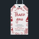 Red Italian Hand Drawn Pizza Pasta Bridal Shower Gift Tags<br><div class="desc">Add a flavorful touch to your celebration with these Red Italian Hand Drawn Pizza Pasta Bridal Shower Gift Tags! 🍕🍝💍 Featuring whimsical hand-sketched illustrations of pizza slices, pasta, and charming red details, these tags are perfect for labeling favors, gifts, or party bags. Ideal for an Italian-themed bridal shower, pizza party,...</div>