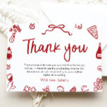 Red Italian Hand Drawn That's Amore Thank you Card<br><div class="desc">🍕 That’s Amore Thank You Card – A Slice of Gratitude with Italian Charm! ❤️ Say “grazie” in style with this hand-drawn That’s Amore thank you card, bursting with whimsical red pizza slices, pasta doodles, and vino-inspired charm! Perfect for bridal showers, engagement parties, or any Italian-themed celebration full of flavor...</div>