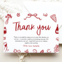 Red Italian Hand Drawn That's Amore Thank you Card