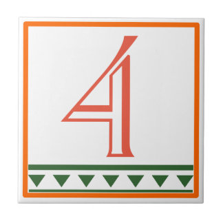 Red Italian House Signs Letters & Numbers Ceramic Tile