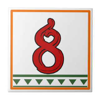 Red Italian House Signs Letters & Numbers Tile