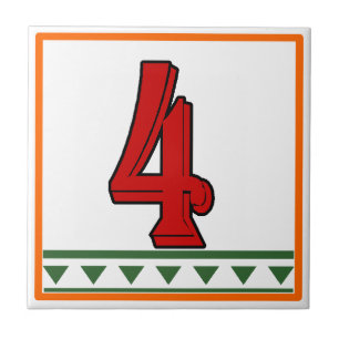 Red Italian House Signs Letters & Numbers Tile