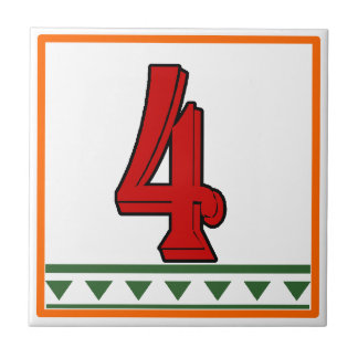 Red Italian House Signs Letters & Numbers Tile