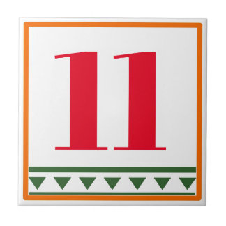 Red Italian Letters & Numbers, edit numbers Cerami Ceramic Tile