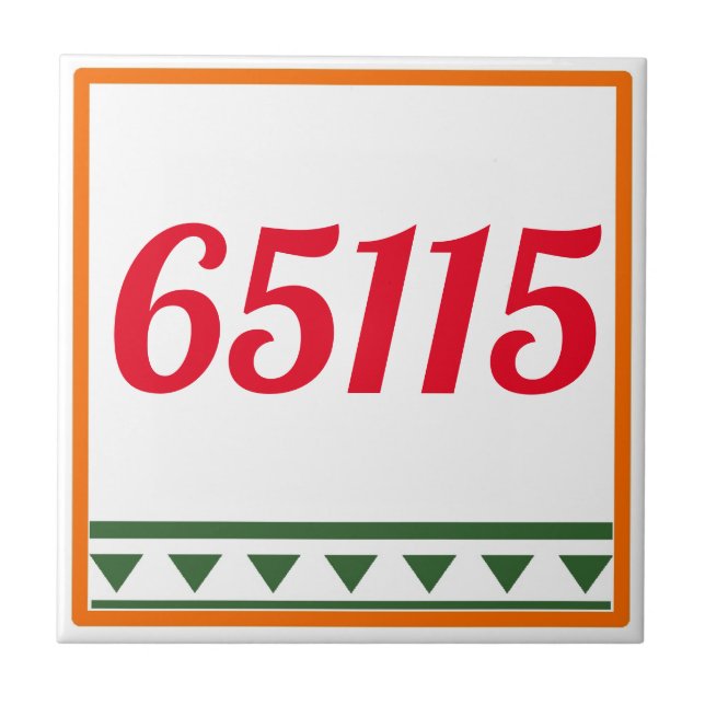 Red Italian Letters & Numbers, edit numbers Ceramic Tile (Front)