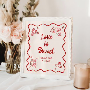 Red Italian Love Is Sweet Poster