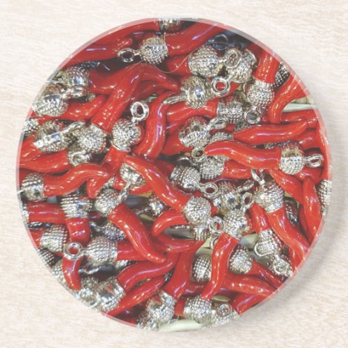 Red Italian lucky charm Coaster