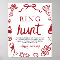 Red Italian Pasta Ring Hunt Bridal Shower Game