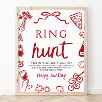 Red Italian Pasta Ring Hunt Bridal Shower Game