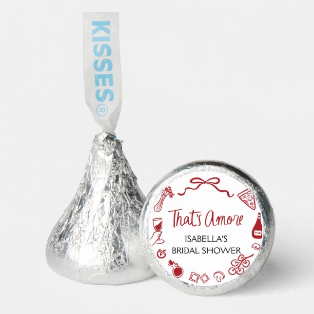 Red Italian That's Amore Pizza Pasta Bridal Shower Hershey®'s Kisses® (Front)