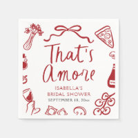 Red Italian That's Amore Pizza Pasta Bridal Shower