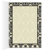 Red, Ivory, and Black Damask Table Number Card (Inside (Right))