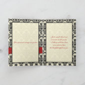Red, Ivory, and Black Damask Thank You Card (Inside)