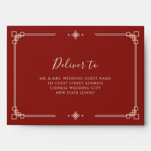 Red & Ivory Chinese Wedding Invitation Envelope