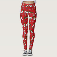 Red Jack Russell Cartoon Leggings