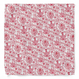 Red Jacobean pattern Bandana