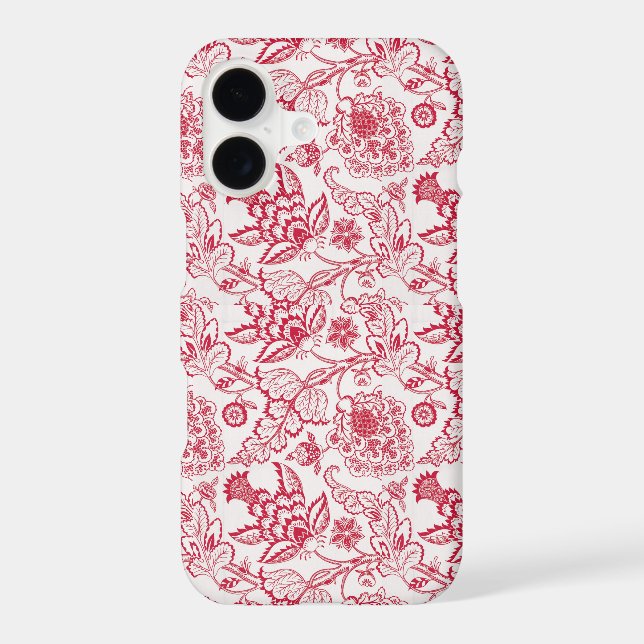 Red Jacobean print Case-Mate iPhone Case (Back)