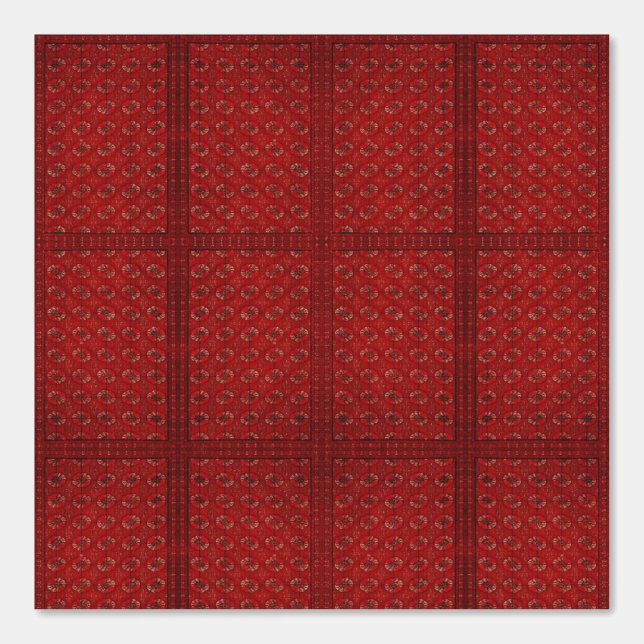 red jacquard pattern - oriental rug look  wallpaper  (Front)