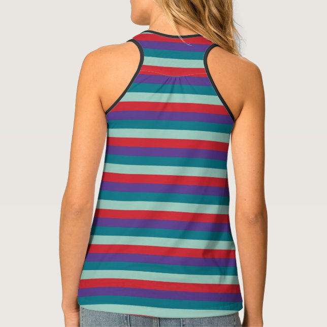 Red, Jade and Violet Women's Tank Top (Back)