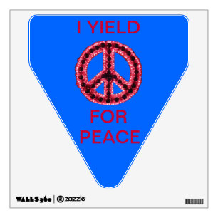 Red Jagged Peace I Yield Wall Decal