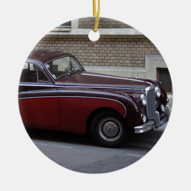 Red Jaguar Mark IX Ceramic Ornament (Front)