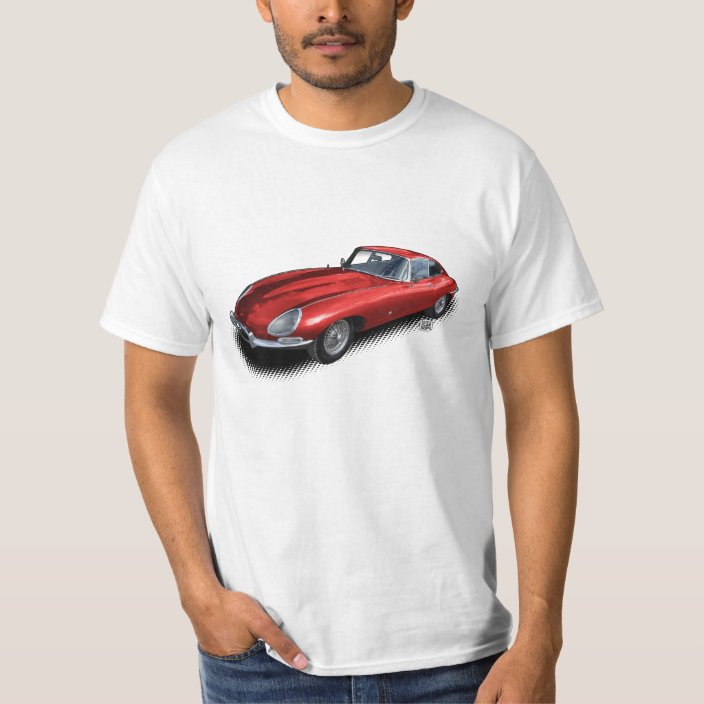 Red Jaguar XKE Vintage Sports Car T-Shirt | Zazzle.com