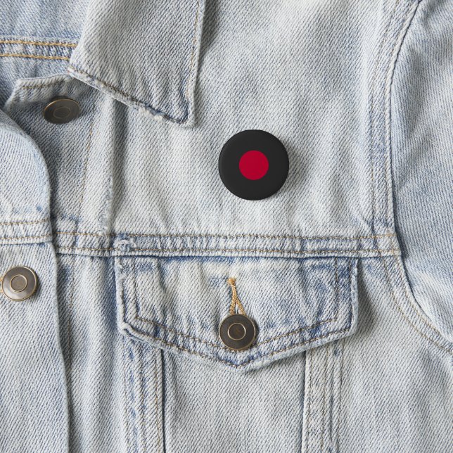 Red Japan Sun Button (In Situ)