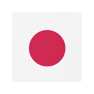 Red Japan Sun Metal Print