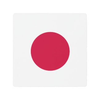 Red Japan Sun Metal Print
