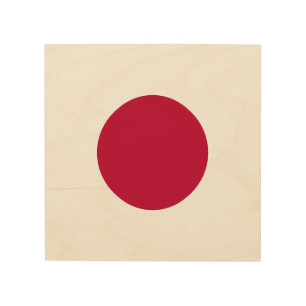 Red Japan Sun Wood Wall Art