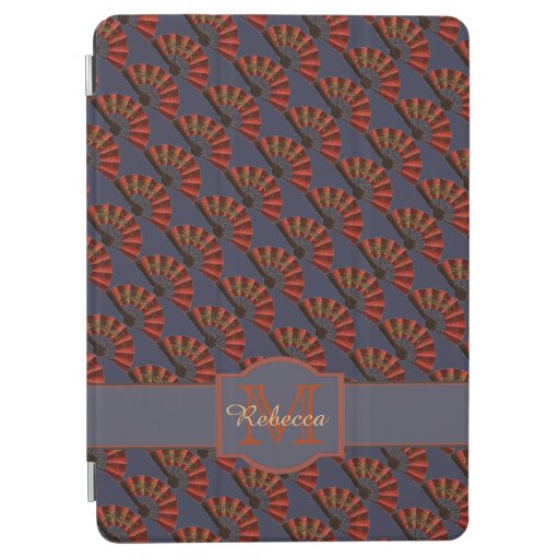 Red Japanese Antique Fans Elegant Personalised iPad Air Cover