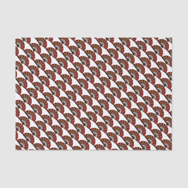 Red Japanese Antique Fans Tissue Paper (Front)