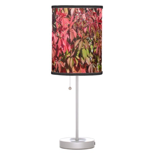 Red Japanese creeper climbing up a facade   Table Lamp