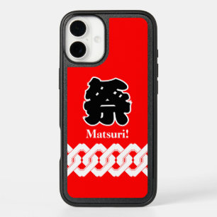 Red Japanese Festival Happi Coat iPhone 16 Plus Case