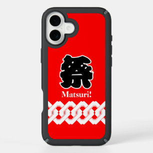 Red Japanese Festival Happi Coat iPhone 16 Plus Case