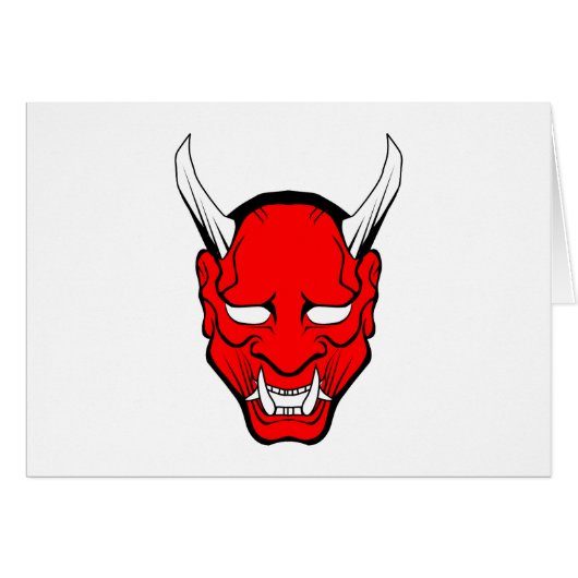 Red Japanese Hannya Mask (Front Horizontal)
