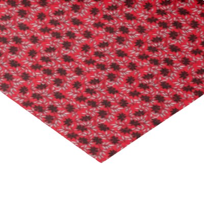 Red Japanese Kimono Print Flower Wrapping Paper